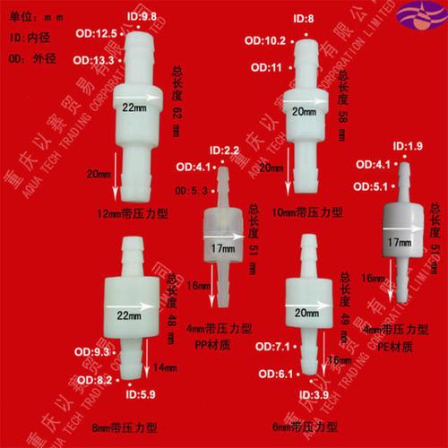 不能耐油耐臭氧的~ (id表示内径 od表示外径) 需要带压力型的单向阀有