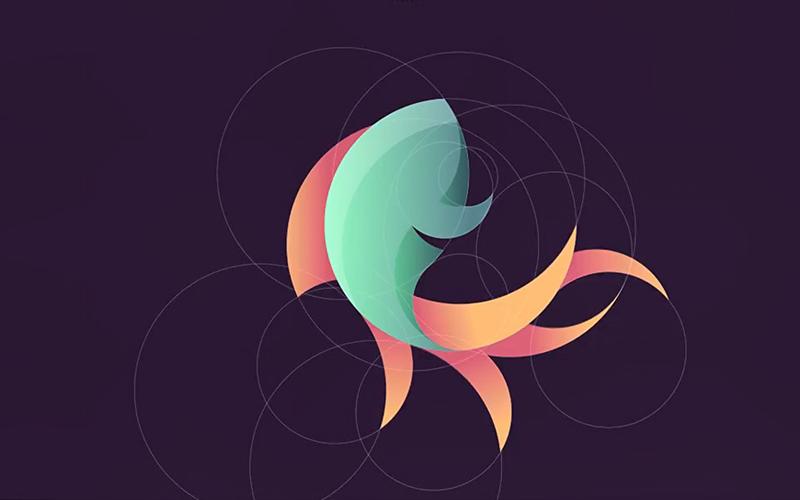 ai教程!教你制作黄金比例小金鱼logo