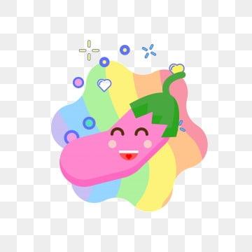 cute cartoon image expression vector ai element, eggplant