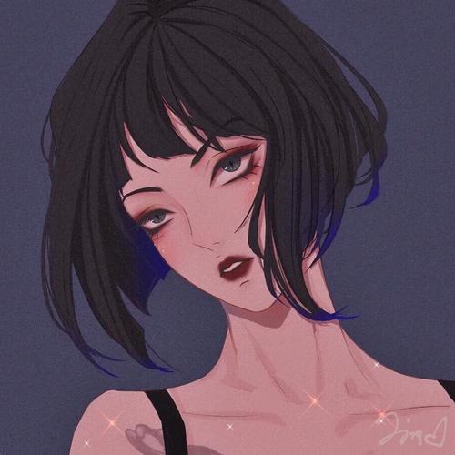 手绘女头闺蜜头像