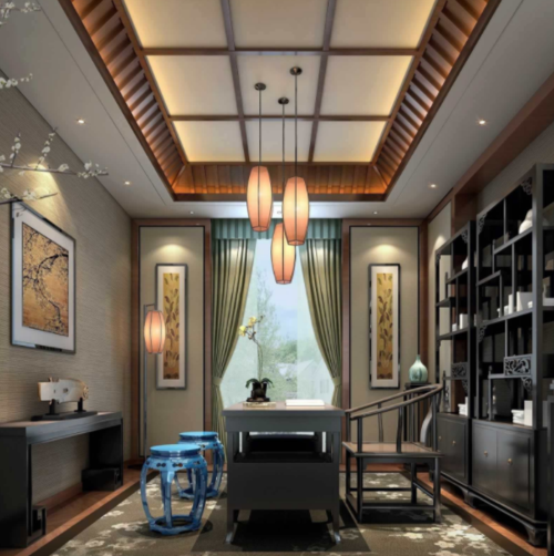 「新中式装修客厅吊顶风格」新中式客厅吊顶装修风格