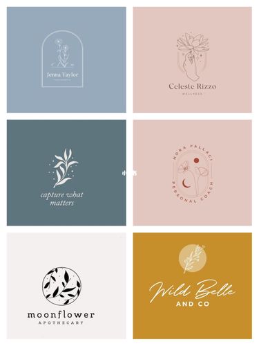 好看的简约风植物花朵logo设计|细腻又温柔_logo_设计