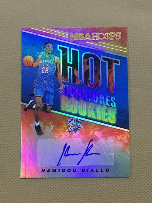 11】2018-19 panini hoops 新秀 rc 雷霆 签字卡 hamidou diallo