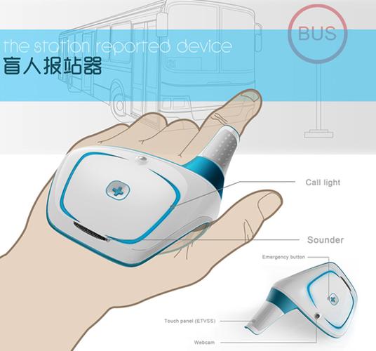 脑部三维图 可穿戴的盲人报站器概念设计