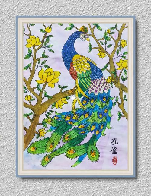 孔雀_美术_少儿美术_文化_绘画