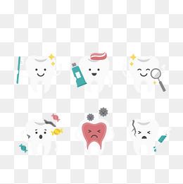 不同表情的牙齿