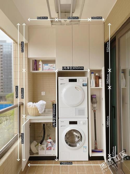 装修记录我家阳台装了一个洗衣机柜邻居看了都夸赞