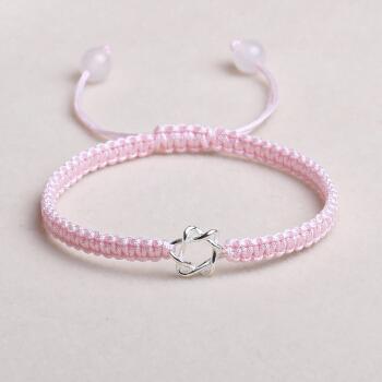 希格玛新款星语六芒星手工编织手链925银情侣圣诞手绳学生闺蜜饰品