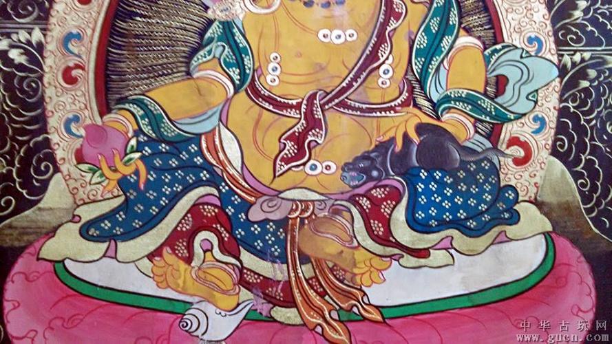 清代手绘黄财神唐卡