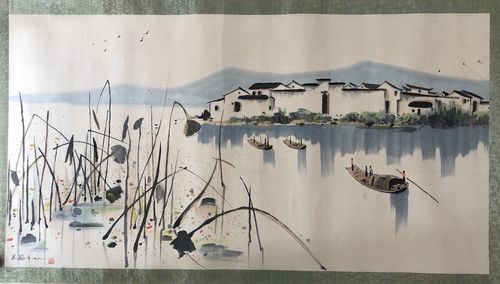 图一,吴冠中《江南水乡》