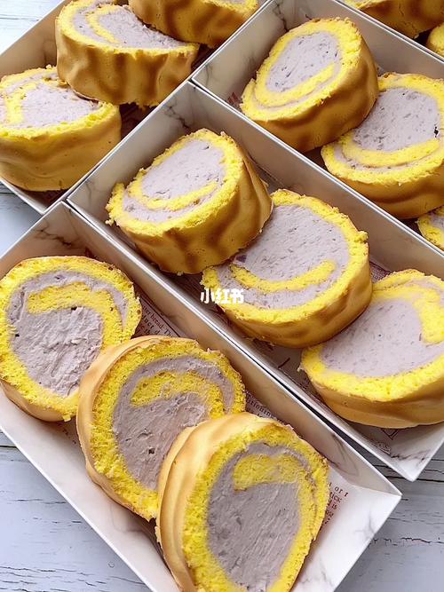 虎皮芋泥卷_芋泥_甜品_烘焙_电商_美食_美食展示