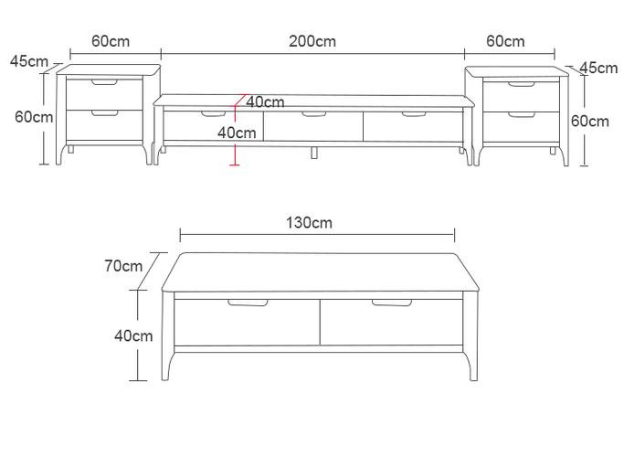 【品牌直营】大理石实木茶几电视柜组合北欧客厅家具现代简约火烧石小