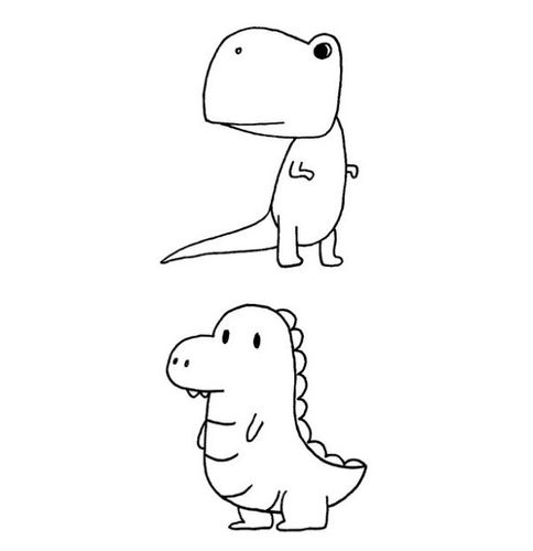 恐龙简笔画步骤图解教程及图片大全-儿童简笔画大全
