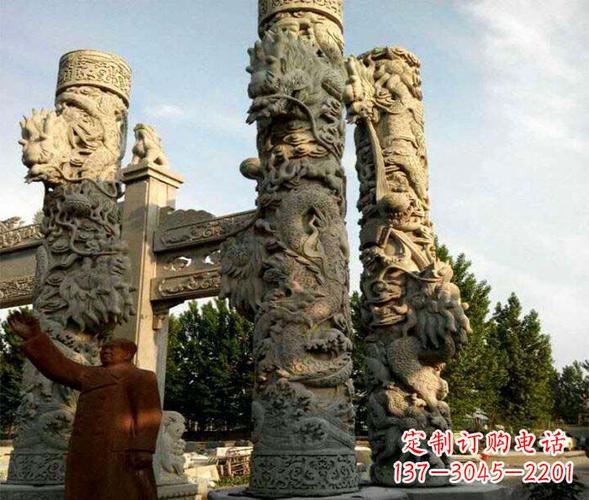 菏泽铜龙柱雕塑价钱行情-中领雕塑制作铜龙柱雕塑供应商多少钱?