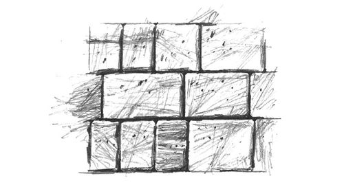 砖块,石头和木材的素描画法——素描技巧
