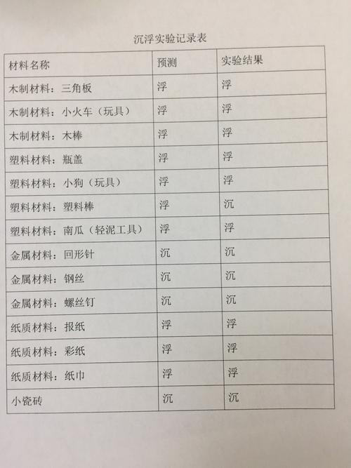 实验记录表