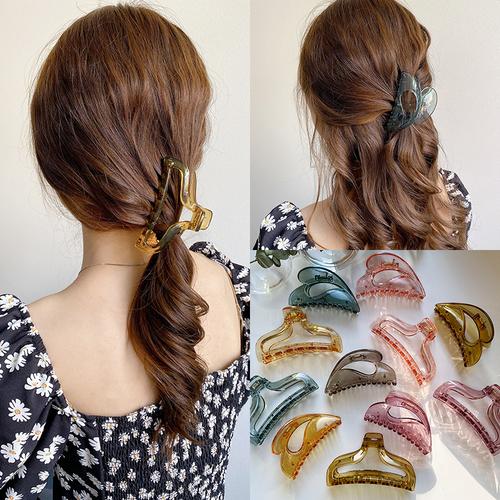 发抓头发夹子女简约发卡头饰大号洗澡抓夹盘头发后脑勺大发夹卡子