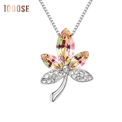 1000se施家元素奥地利进口水晶项链--枫叶情 高端锁骨链 女吊坠