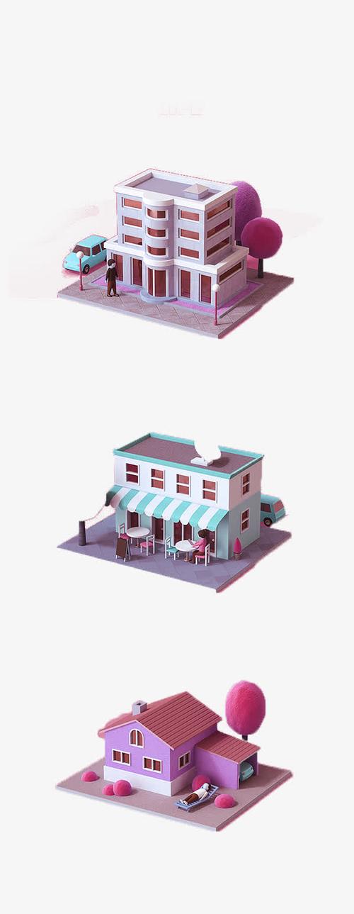 关键词 : 建筑,房屋,三维,c4d,立体,3d,卡通,创意