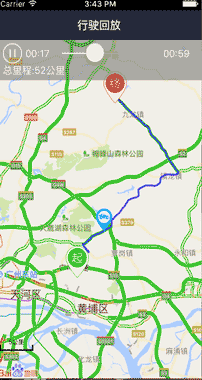 模拟汽车行驶轨迹回放