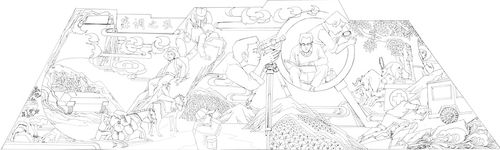 原创作品:中南林业局 浮雕壁画设计