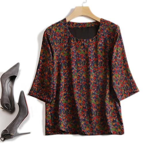 喜欢香云纱上衣女 宽松 七分袖的还喜欢