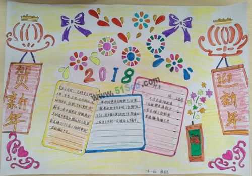 贺新年 迎新年手抄报图片,内容