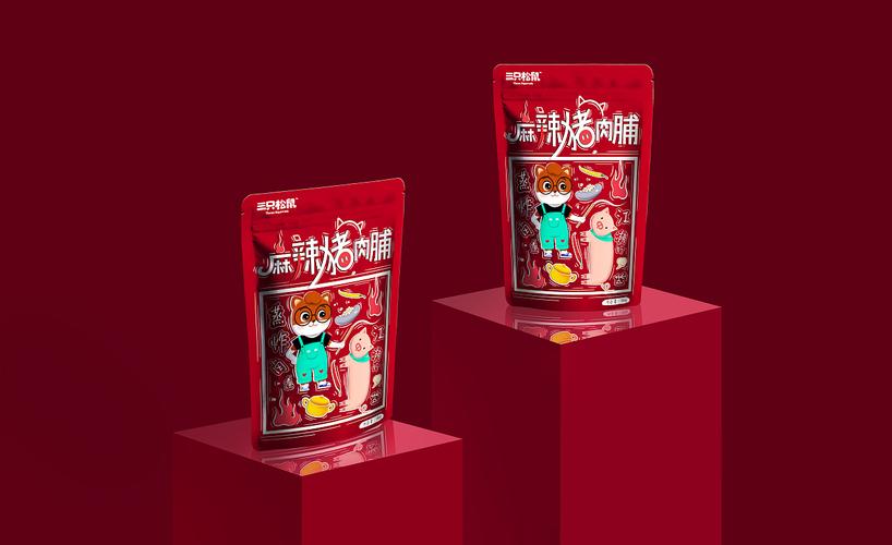 三只松鼠麻辣猪肉脯包装设计