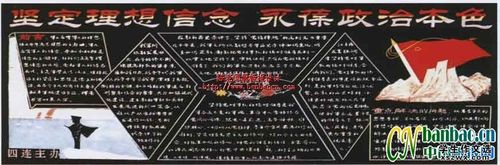 部队连队板报设计:坚定理想信念 永葆政治本色