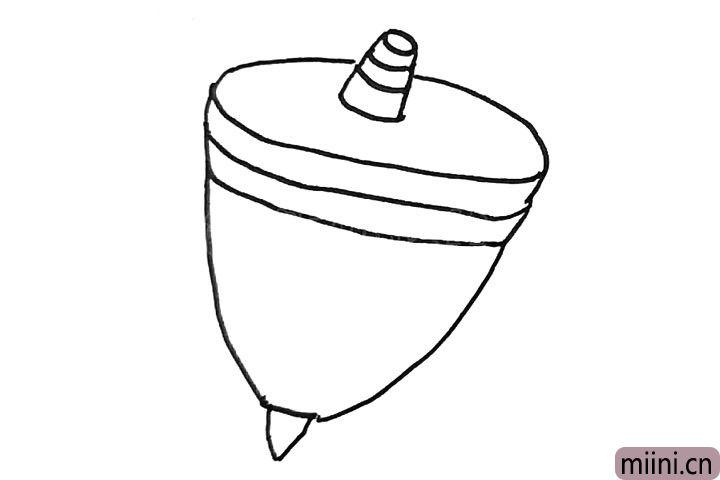 正在旋转的陀螺简笔画步骤教程