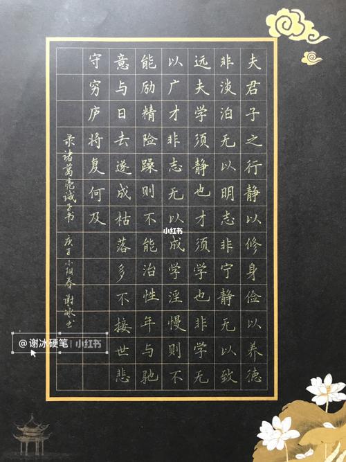 诸葛亮【诫子书】硬笔正楷_硬笔书法_兴趣爱好_文具手