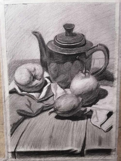 其它 七中学生素描临摹 写美篇 问题, 1,画面糙,不深入.