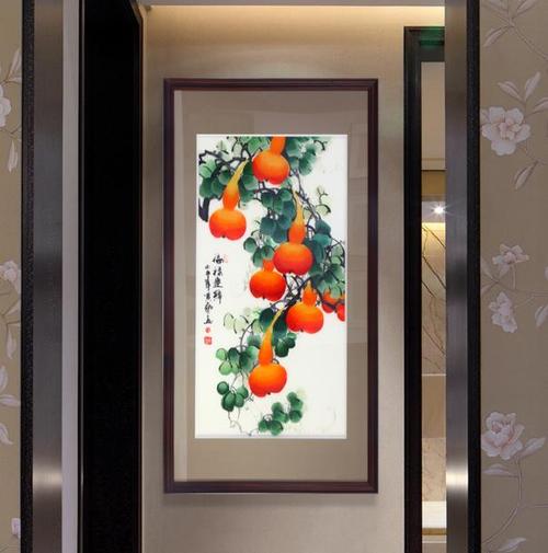 新中式客厅玄关挂什么画好?这几款手工刺绣吉祥画"旺"