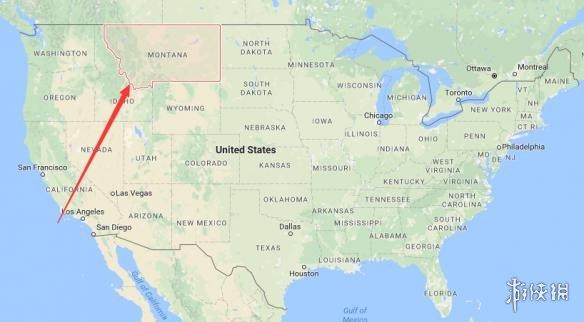 美国版图上的蒙大拿州