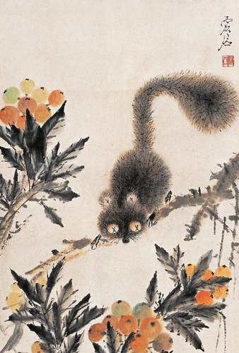 任伯年的花鸟四条屏最受追捧,虚谷擅长松鼠和金鱼的创作