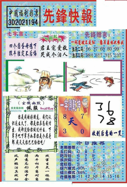 2021年3d194期正版藏机图 新版藏机图