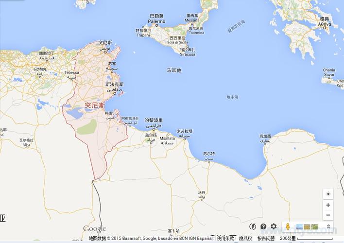 突尼斯旅游地图最新高清版地图