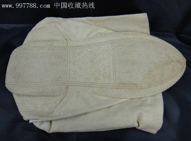 小步古玩※清代或民国民俗品:一针一线纳出来的白布袜子一双_第2张