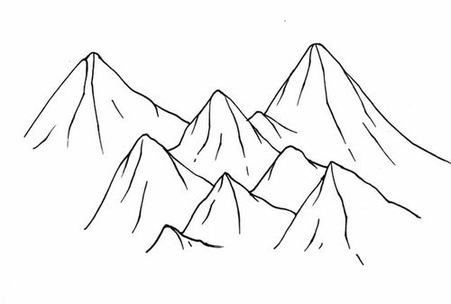 儿童画喜马拉雅山简笔画画法步骤教程