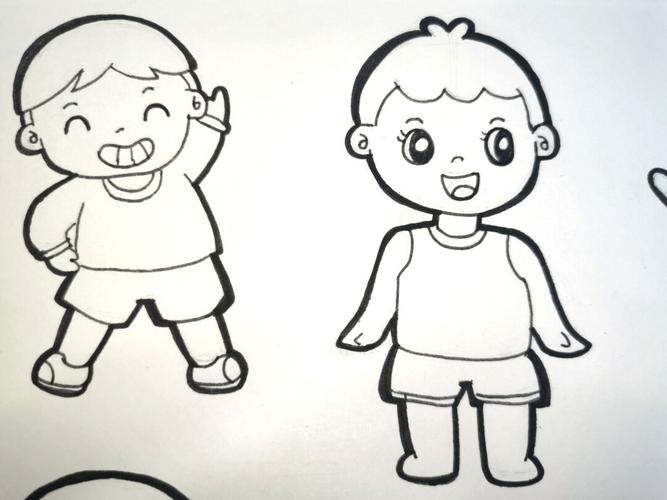 幼师考编儿童画素材可爱的小男孩