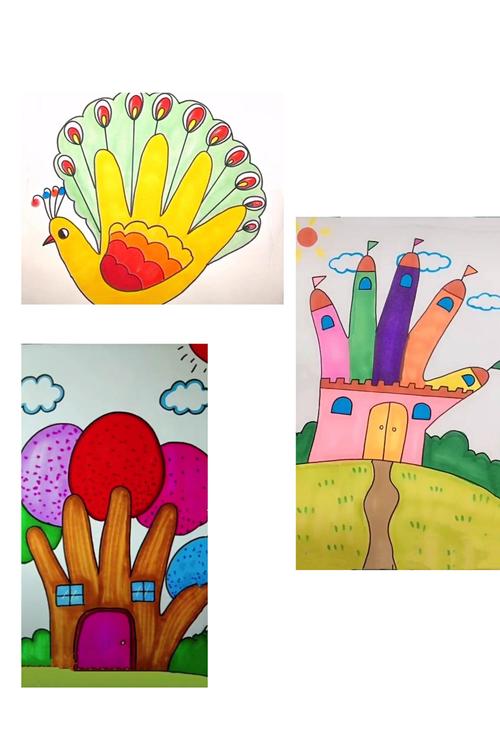 闫寺学区闫皋小学幼儿园大班主题活动——创意《手掌画》