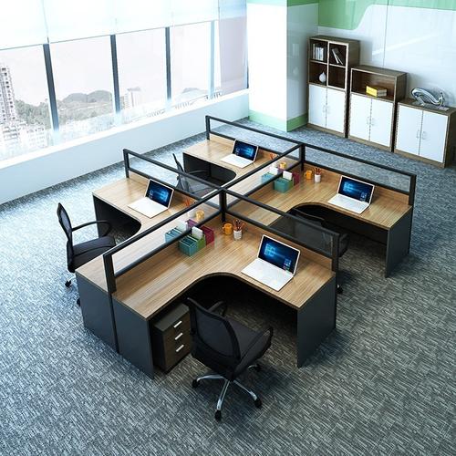 桌子写字台员办公桌双人位三人组合单位职工员工屏风工作桌办工