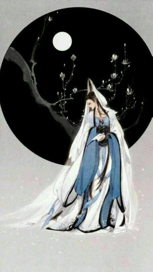 古风 道士 美女 玉兰花