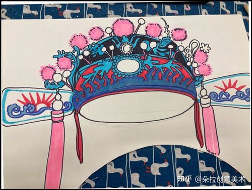 教程|马克笔水彩手工创意画《戏曲帽子》