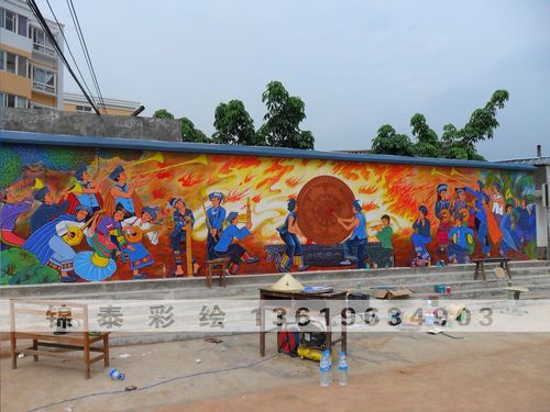 彝族文化彩绘彝族墙绘墙画彝族服装服饰插画彝族墙体彩绘