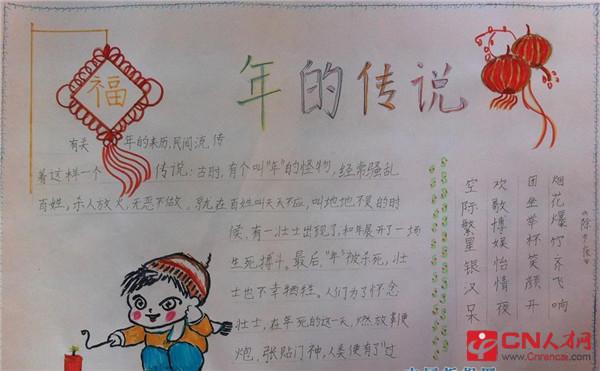 2016年猴年春节手抄报内容