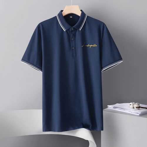 polo衫十大国际品牌,真假polo马标 拉夏贝尔新款透气polo衫男品牌印花男士polo衫