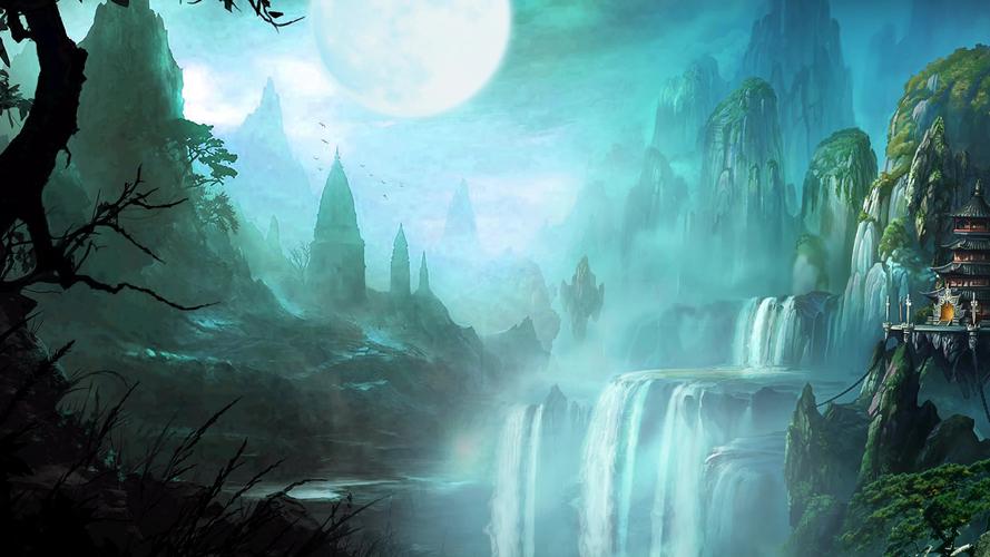 4k仙侠山水仙境背景