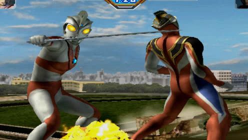 艾斯用超能力变出一把武士刀,一刀斩杀了至高型盖亚奥特曼,帅气