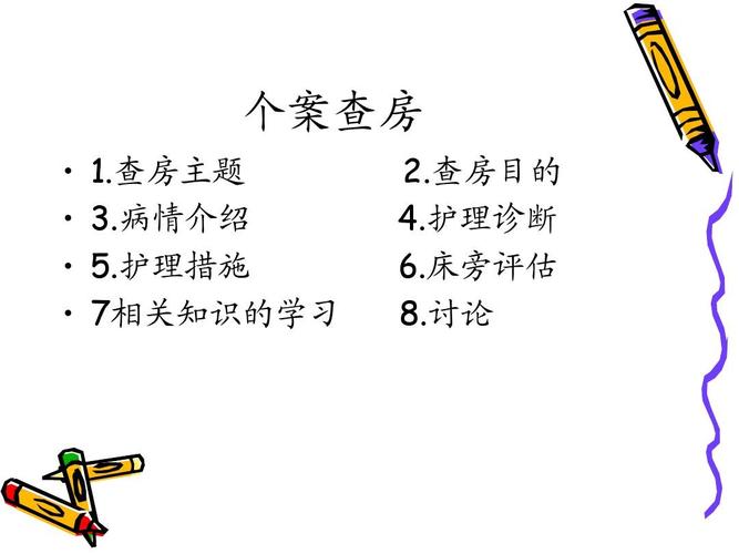个案查房         1.查房主题 3.病情介绍 5.